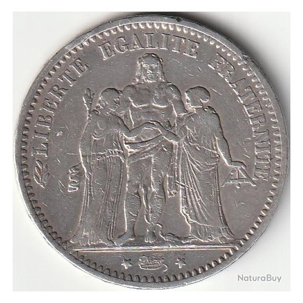 Pi�ce De Monnaie ARGENT France 5 francs Hercule IIIe R�publique 1873 Paris 2