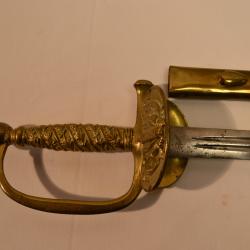 Ep&eacute;e &agrave; clavier GENDARMERIE  Sous-Officier de Justice Militaire - Mod&egrave;le 1853/72 - Avec fourreau