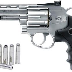 Revolver &agrave; plombs 4.5mm CO2 UMAREX Legends S25 ou S40 - Finition Argent (2,8 &agrave; 3,2 Joules) 4"