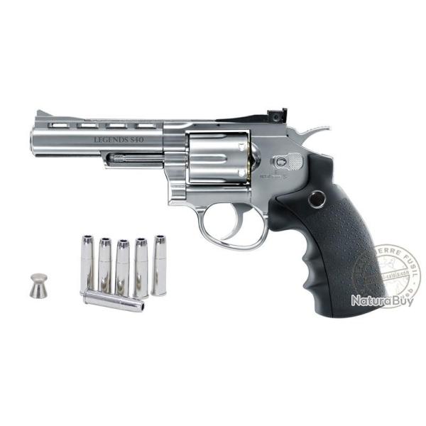 Revolver � plombs 4.5mm CO2 UMAREX Legends S25 ou S40 - Finition Argent (2,8 � 3,2 Joules) 4"