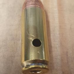 1 cartouche inerte de calibre 50 AE &agrave; balle demie blind&eacute;e &agrave; pointe creuse
