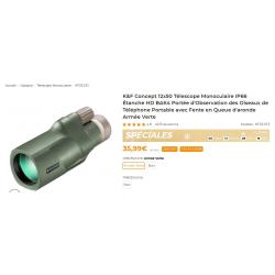 T&eacute;lescope Monoculaire IP66 &Eacute;tanche HD BAK4 AVEC  tr&eacute;pied de Serrage avec rotule : Pince en C