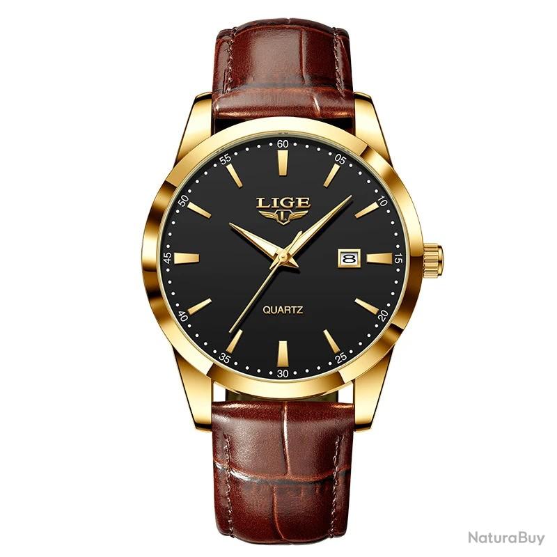 BENYAR Montre Pour Homme Chronographe étanche Montres Bracelet En Cuir Quartz Analogique Montre Pour Hommes