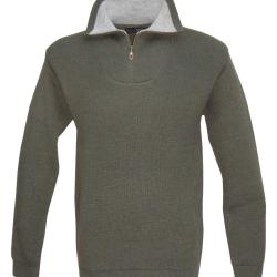 PULL COL ZIP CAMIONNEUR KAKI - XL - KALAHARI