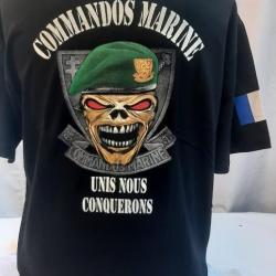 T-Shirt Commando Marine  " Unis nous conqu&eacute;rons "