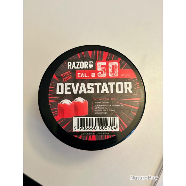 Bo�te de 60 x Billes RazorGun Steel Core Devastator Cal. .50
