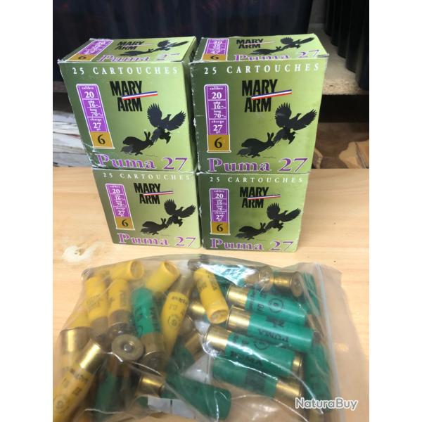 Lot de 4 boites  + 30 cartouches de Mary arme num�ro 6