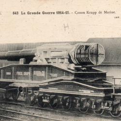 CPA -La Grande Guerre 1914-15. CANON KRUPP DE MARINE -N&deg;4493