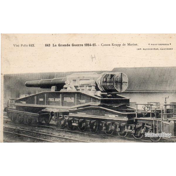 CPA -La Grande Guerre 1914-15. CANON KRUPP DE MARINE -N�4493