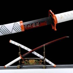 Katana Rengoku Kyojuro - tranchant (Acier au Carbone 1060) (4)