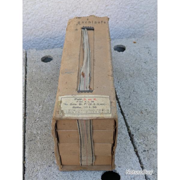 Box avec ses boites vides sans munitions pour fusil Mauser
