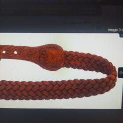 Bretelle fusil cro&ucirc;te tress&eacute;e 7 brins country sellerie