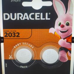Pack de deux piles cr2032 lithium 3 volts duracell