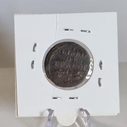 Liard de France 1656 C Louis XIV au buste juv&eacute;nile - Caen