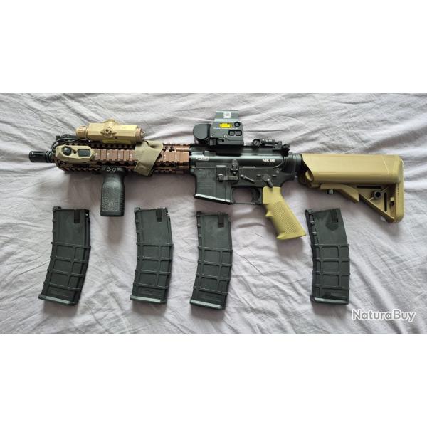 EMG MK18 Gbbr airsoft 6mm equip� + 4 chargeurs