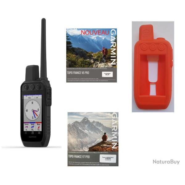 Garmin pack Alpha 300F + topographie Garmin V6-V7 1/4 de France + coque + verre tremp�