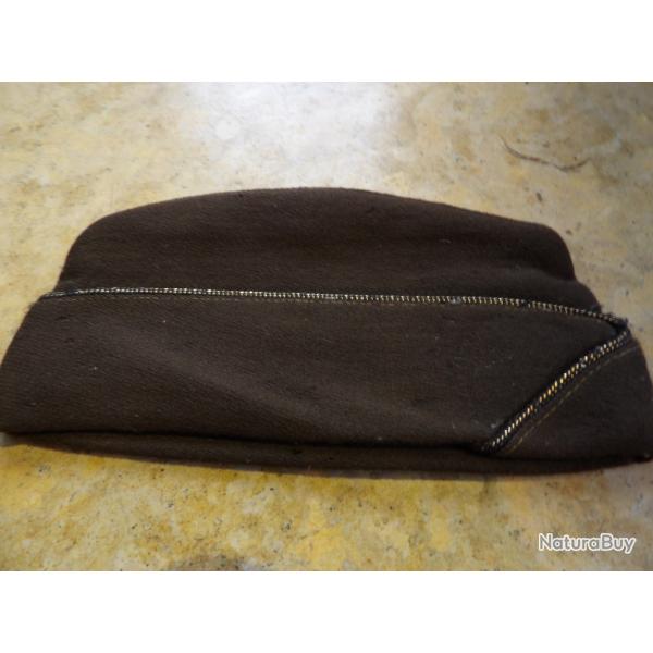 calot officier US Army gabardine Dark OD 51 (chocolat) ww2 passepoil noir or