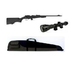 Wahoo - Pack CARABINE HATSAN Cal.22LR SYNTH&Eacute;TIQUE+LUNETTE 3-9X40+FOURREAU  XOP161+561302