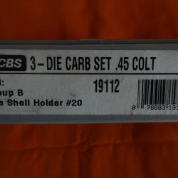 jeu d'outil RCBS  carbure 45 Long Colt +shell holder