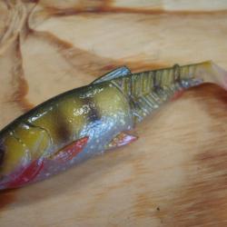 SAVAGE GEAR LOT DE 5 CRAFT CANNIBAL PADDLE TAIL 12CM - PERCH