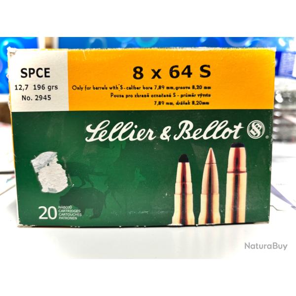 1 Boite de Balles Sellier & Bellot Cal 8x64S 196gr