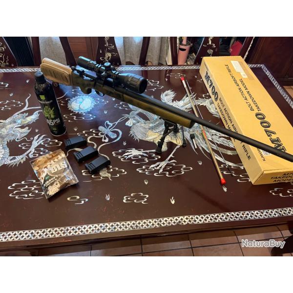 Fusil de pr�cision KJW Sniper M700 Take Down Gaz full �quip�e 1� sans prix de r�serve !!!!