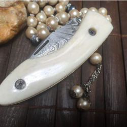 Couteau pliant Damas fait sur mesure (2)