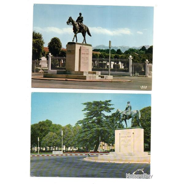 tarbes statue du mar�chal foch 2 cartes
