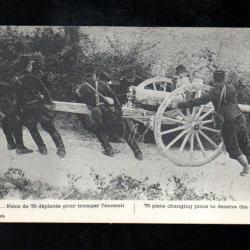 1914 pi&egrave;ce de 75 d&eacute;plac&eacute;e pour tromper l'ennemi cpa