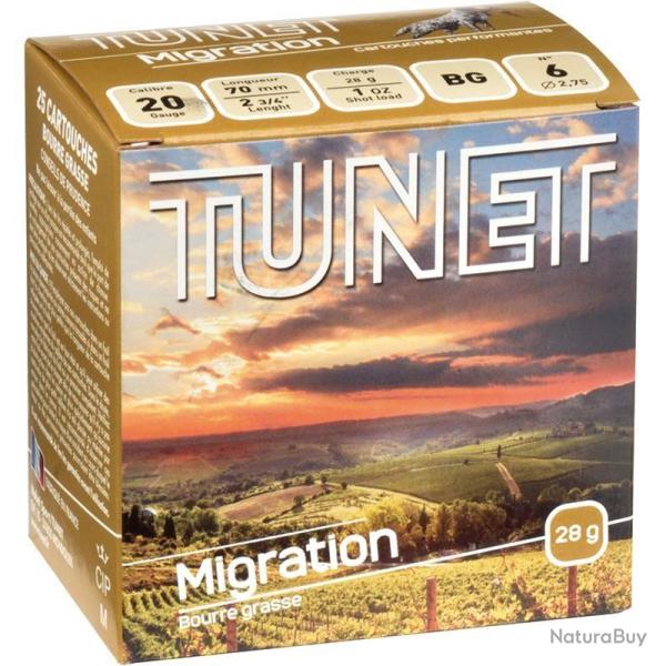 Cartouches TUNET calibre 2070mm MIGRATION BG 28g n�7 x25