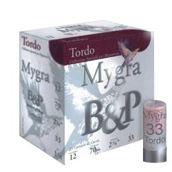Cartouches tortora mygra B&P calibre 12/70 33g n&deg; 7.5 x25
