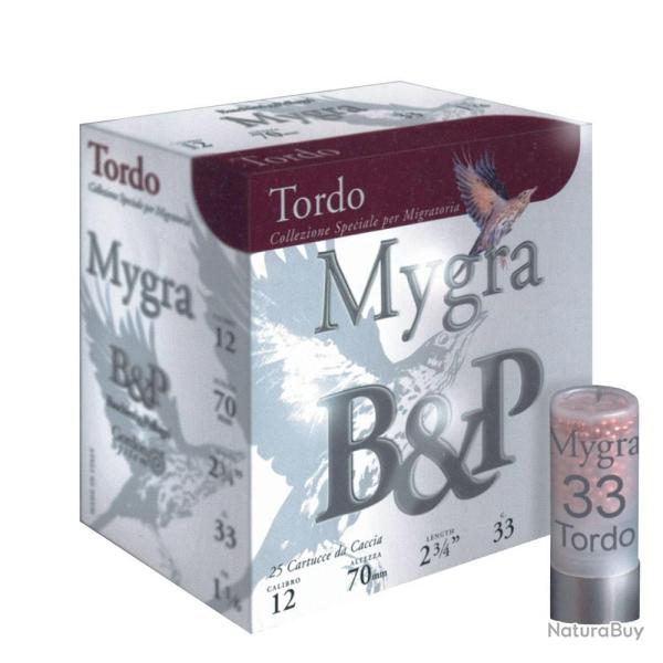 Cartouches tortora mygra B&P calibre 12/70 33g n� 7.5 x25