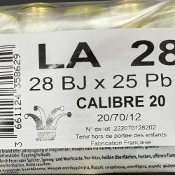 Cartouches JOCKER calibre 20/70 LA 28g BJ N&deg;9 x25