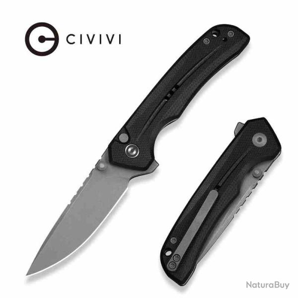 Couteau CIVIVI Tarask Lame Acier Nitro-V Manche G10 Black Button Lock CIVC25023C1