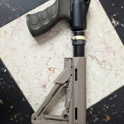 Kit gaz tank Tactical M870 Tokyo Marui avec crosse et poign&eacute;e + valve HPA