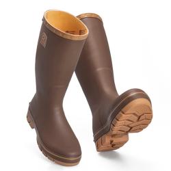 Botte en caoutchouc marron Rouxhette SILO doublure polyamide