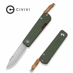 Couteau CIVIVI Slippy Sendy Lame Acier Nitro-V Manche G10 Green & Red Slip Joint CIVC24075B1