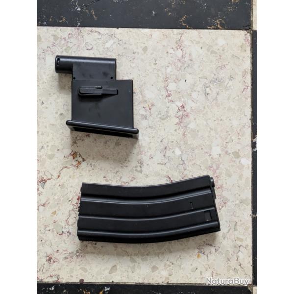 adaptateur salamandre chargeur type M4 pour r�plique pompe airsoft avec un chargeur Hi cap