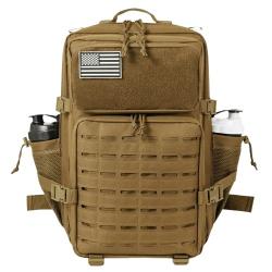Sac &agrave; dos tactique &eacute;tanche 45L - Ultra Robuste Militaire Randonn&eacute;e Camping Voyage & Fitness Kaki