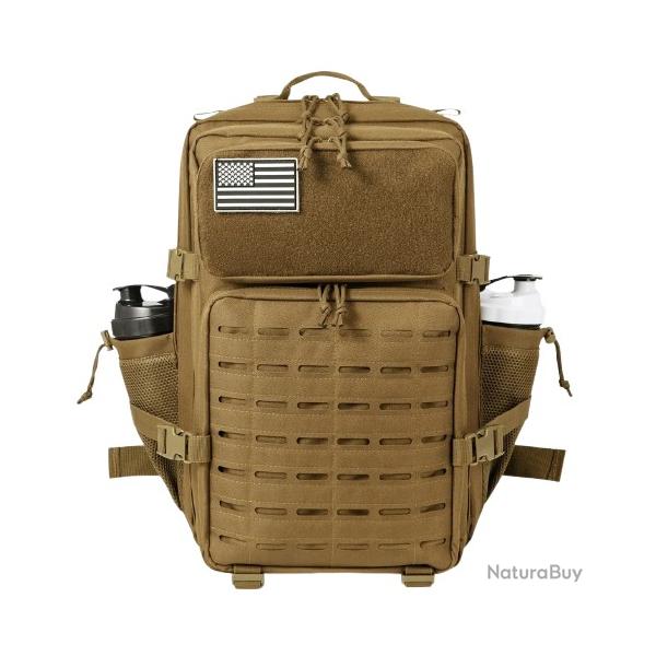 Sac � dos tactique �tanche 45L - Ultra Robuste Militaire Randonn�e Camping Voyage & Fitness Kaki