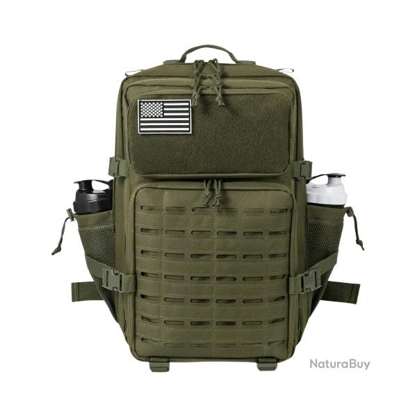 Sac � dos tactique �tanche 45L - Ultra Robuste Militaire Randonn�e Camping Voyage & Fitness Vert