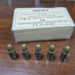 vend lot de 5 cartouches 9mm d' exercice en plastique neutralis&eacute;