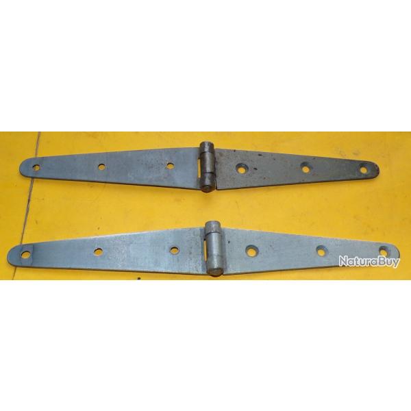 ARMEE AMERICAINE U.S : LOT DE 2 CHARNIERES  POUR CAISSE EN BOIS DE L'ARMEE AMERICAINE , BON  ETAT  V