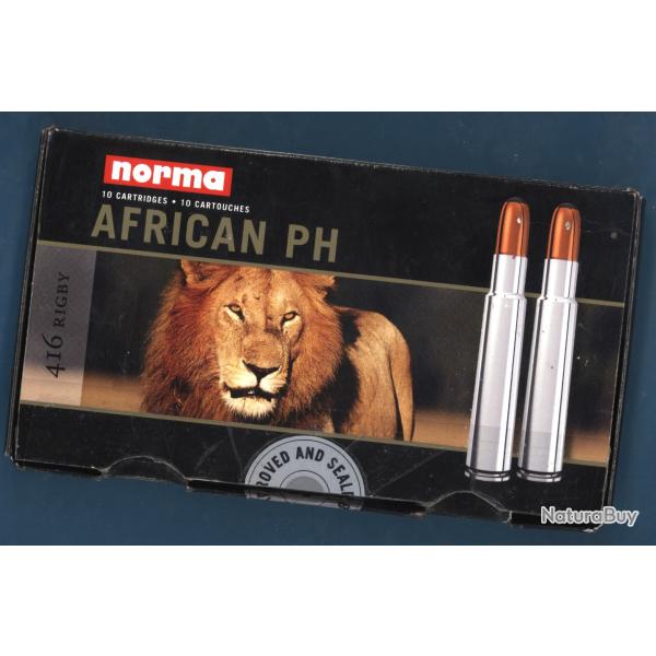 416 Rigby  Cartouches Lourdes... NORMA Sp�ciales Afrique de 450 grains ... AFRICAN PH