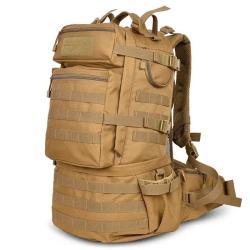 Sac &agrave; Dos Tactique 50L Nylon 1000D Militaire &Eacute;tanche Trekking Randonn&eacute;e Camping Chasse Survie Kaki