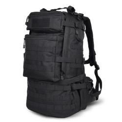 Sac &agrave; Dos Tactique 50L Nylon Ultra R&eacute;sistant Cadre Int&eacute;gr&eacute; Camping Randonn&eacute;e Trekking Chasse Noir