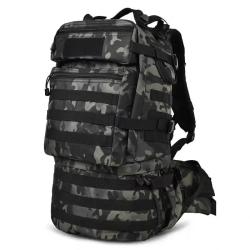 Sac &agrave; Dos Tactique 50L Nylon Ultra R&eacute;sistant Cadre Int&eacute;gr&eacute; Camping Randonn&eacute;e Trekking Chasse Camo