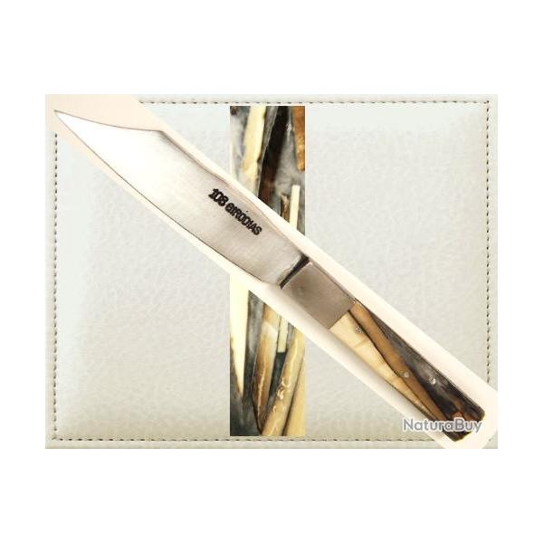 * BEAU COUTEAU PLIANT R�GIONAL * 108 GIRODIAS * THIERS * MATI�RE . FOSSILE * FRANCE*