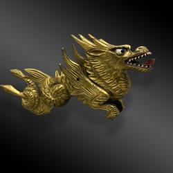 DRAGON - Ornement de casque de samoura&iuml; &laquo; MAEDATE &raquo;