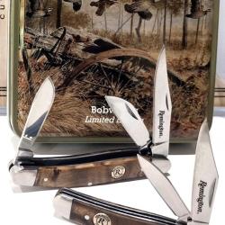 Coffret Cadeau Remington Bob White Couteau de Poche 2 Lames Acier Inoxydable Manche Bois Collector